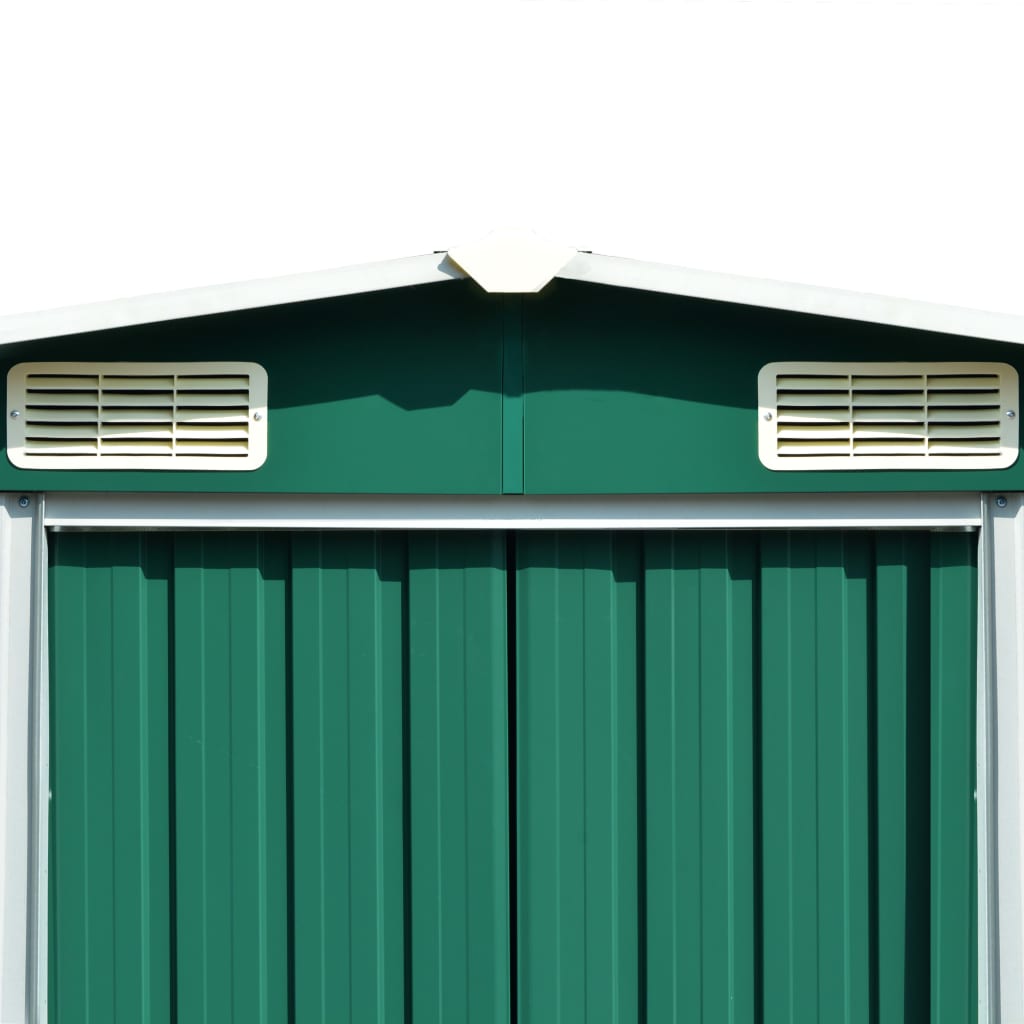 Hageskjul 257x298x178 cm metall grønn
