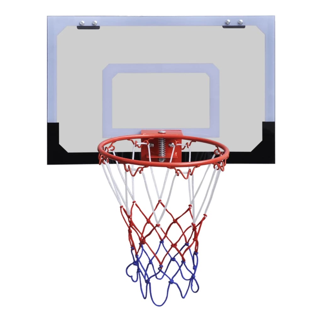 Basketballsett med kurv, ball og pumpe