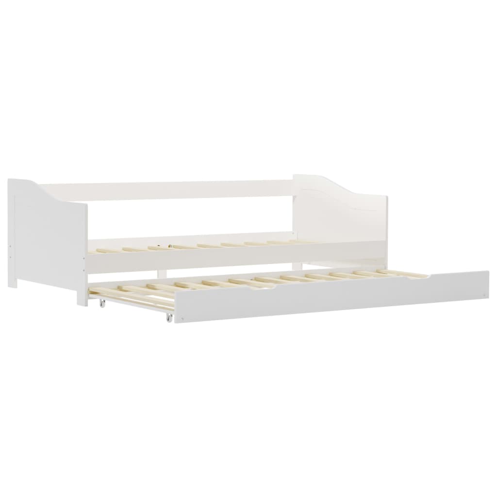 Hvit uttrekkbar sovesofa, 90x200 cm