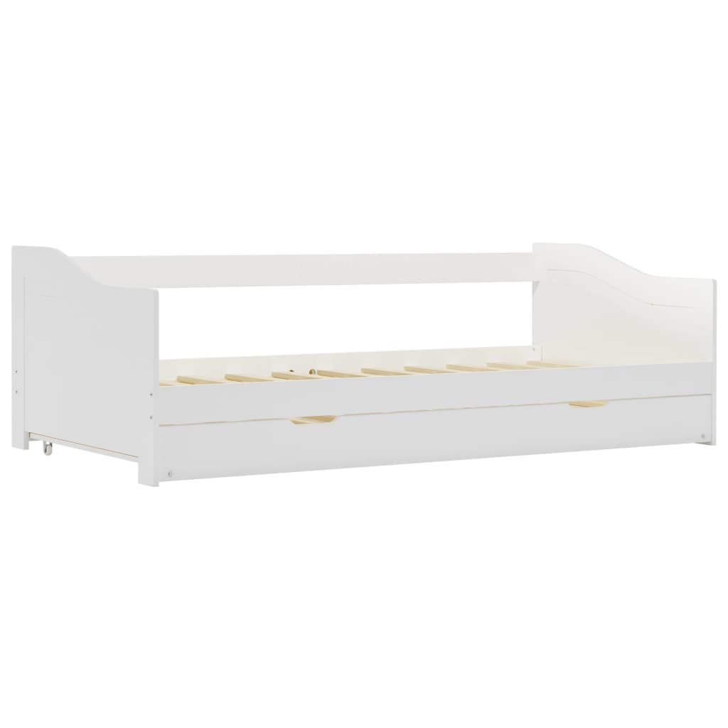 Hvit uttrekkbar sovesofa, 90x200 cm