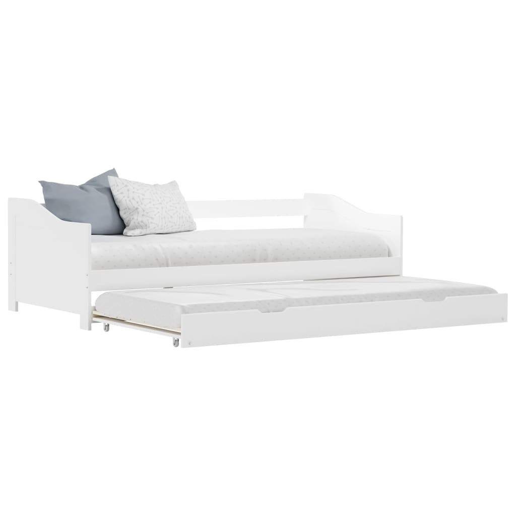 Hvit uttrekkbar sovesofa, 90x200 cm