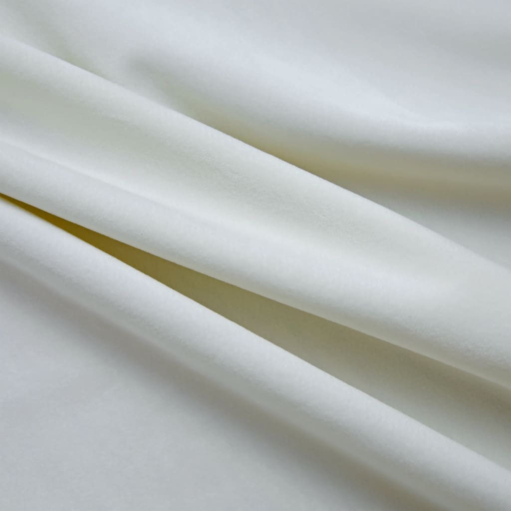 Kremhvit lystett gardin med metallringer, 290x245 cm