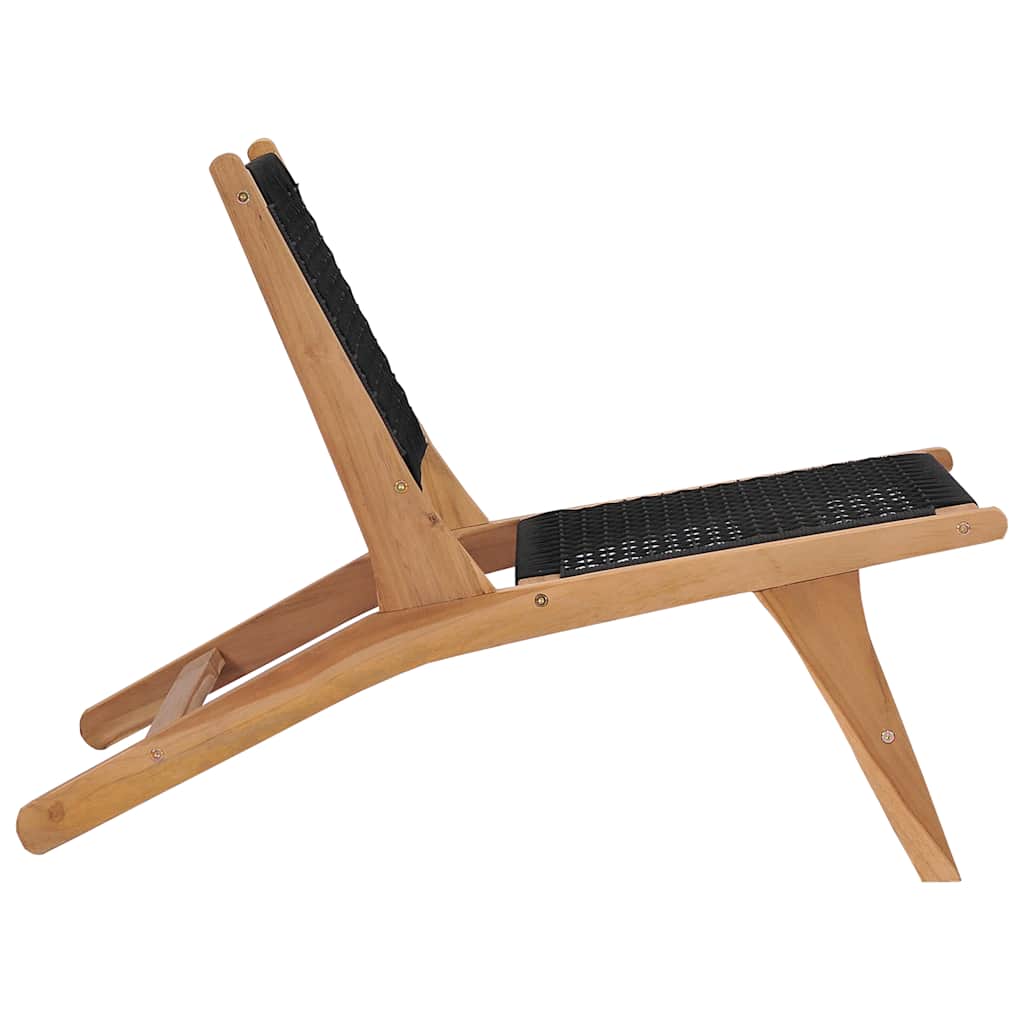 Solseng med fotstøtte, heltre teak tre og tau