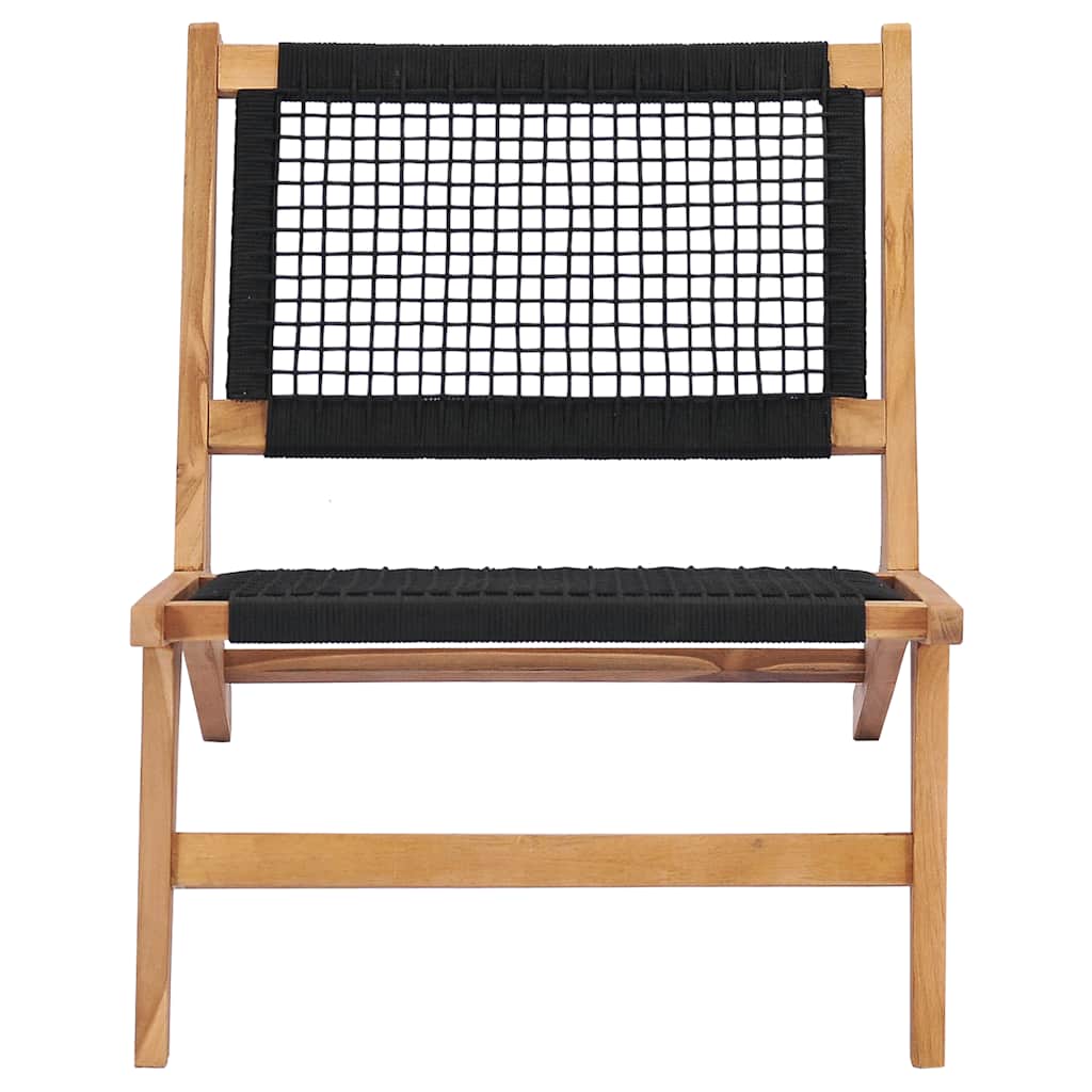 Solseng med fotstøtte, heltre teak tre og tau