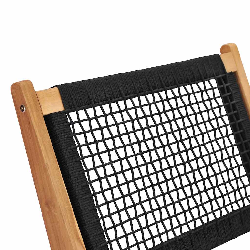 Solseng med fotstøtte, heltre teak tre og tau