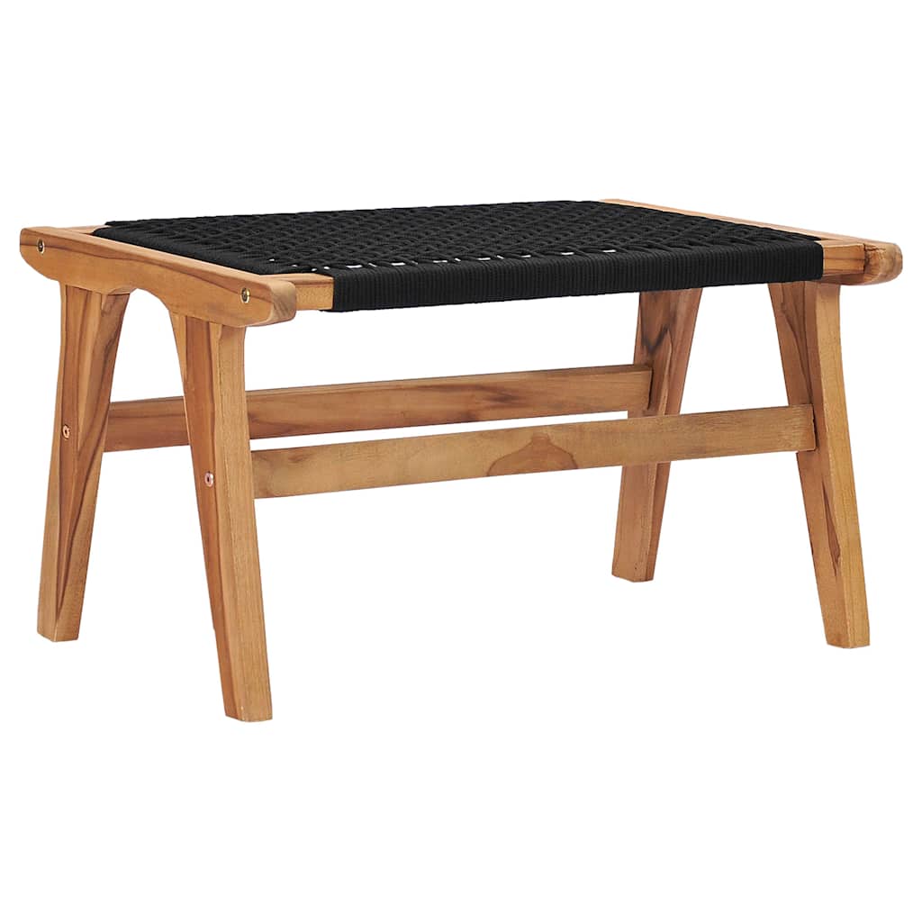 Solseng med fotstøtte, heltre teak tre og tau