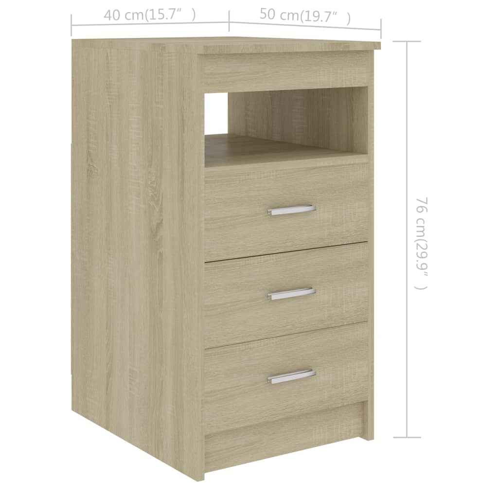Kommode sonoma eik 40x50x76 cm konstruert tre