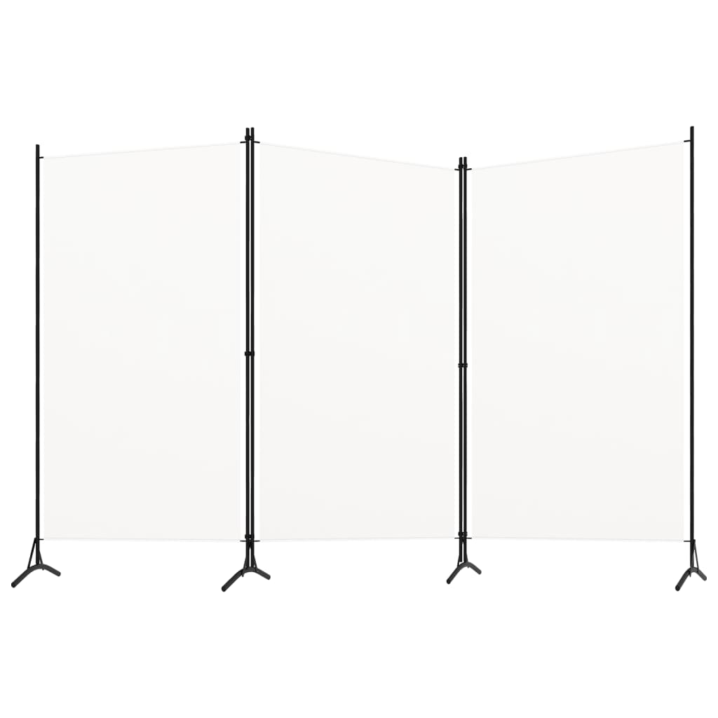 Romdeler 3 paneler hvit 260x180 cm stoff