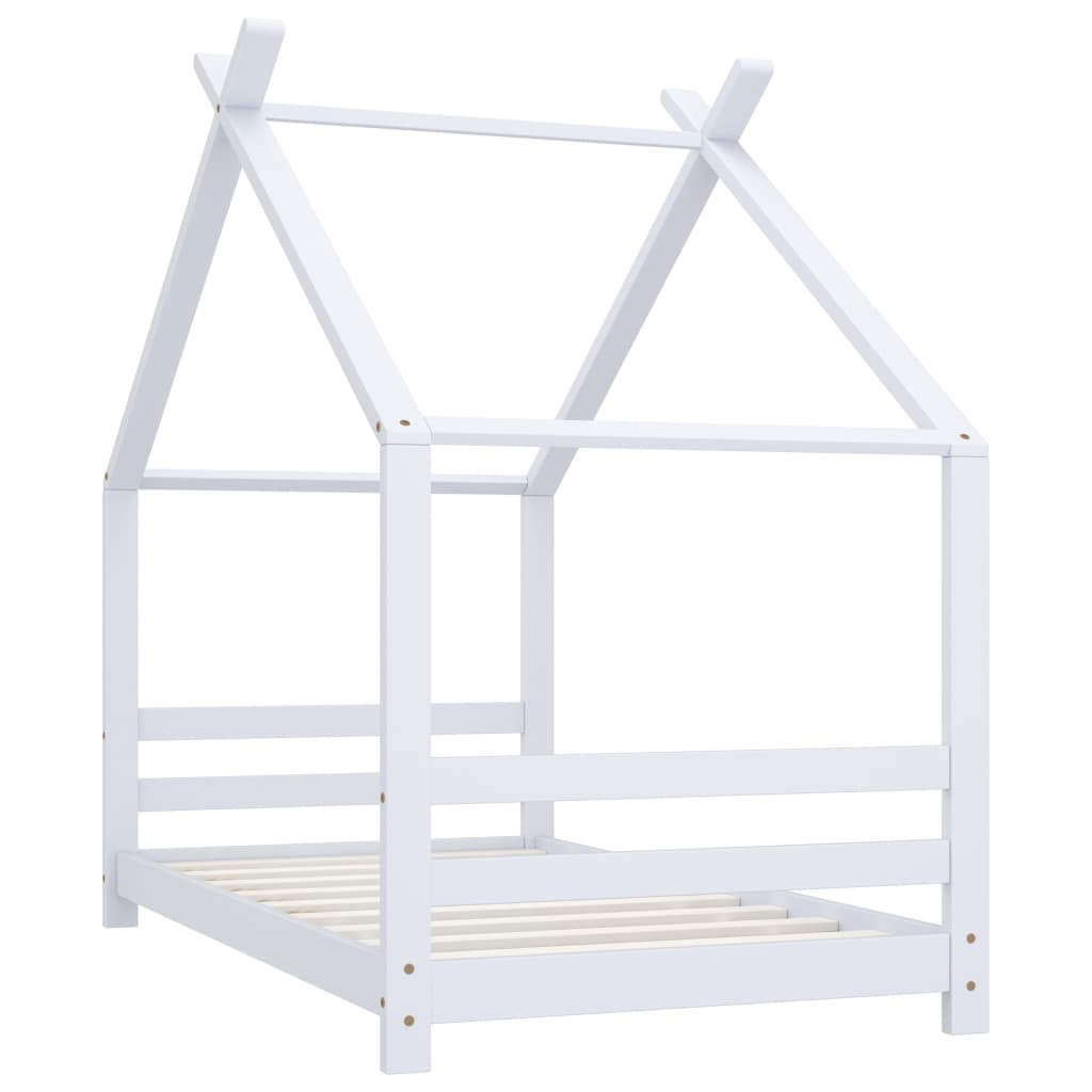 Hvit sengeramme for barn i heltre, 80x160 cm