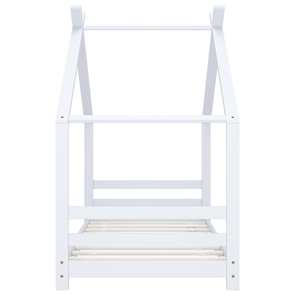 Hvit sengeramme for barn i heltre, 80x160 cm