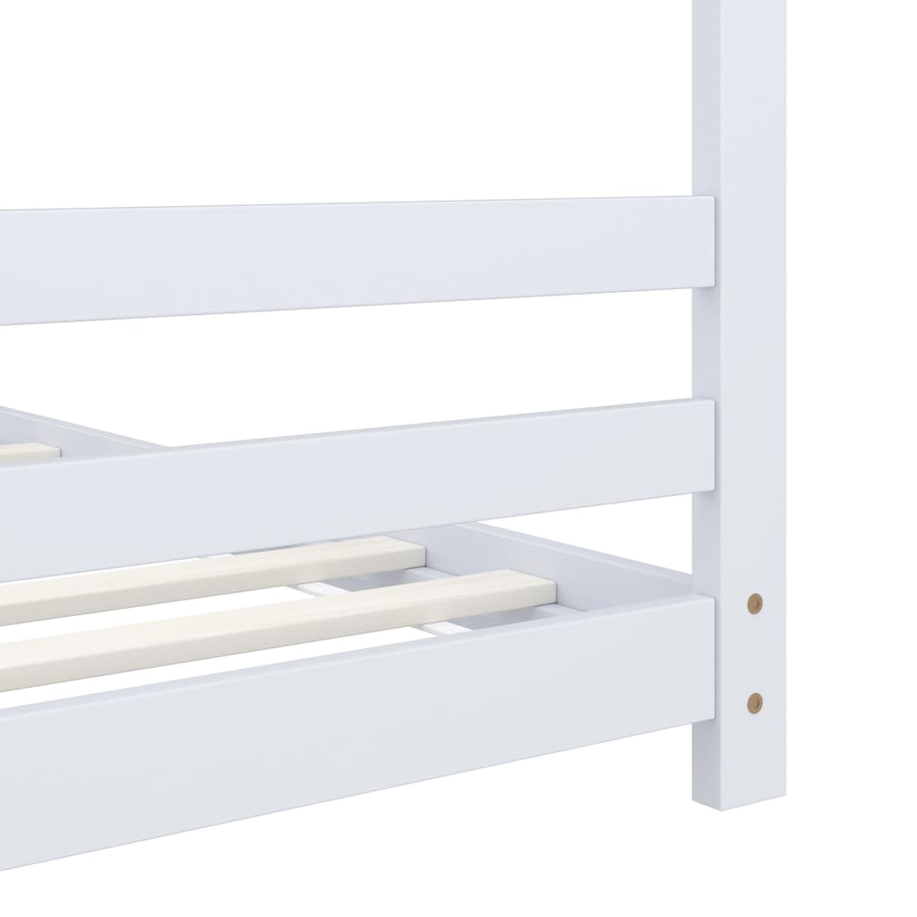 Hvit sengeramme for barn i heltre, 80x160 cm