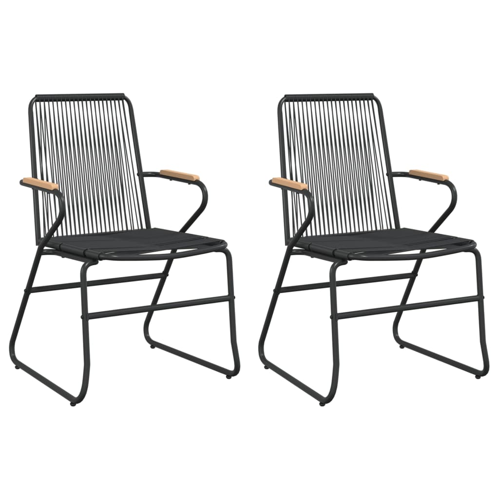 Hagestoler 2 stk, svart, 58x59x85,5 cm