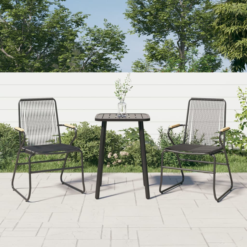Hagestoler 2 stk, svart, 58x59x85,5 cm