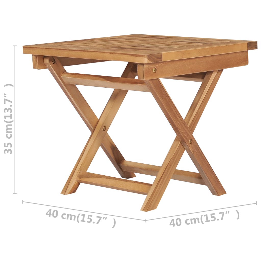 Sammenleggbar solseng med bord heltre teak