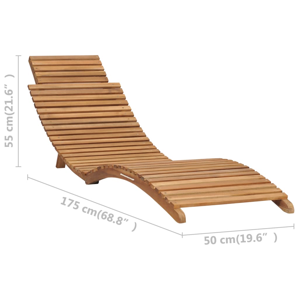 Sammenleggbar solseng med bord heltre teak