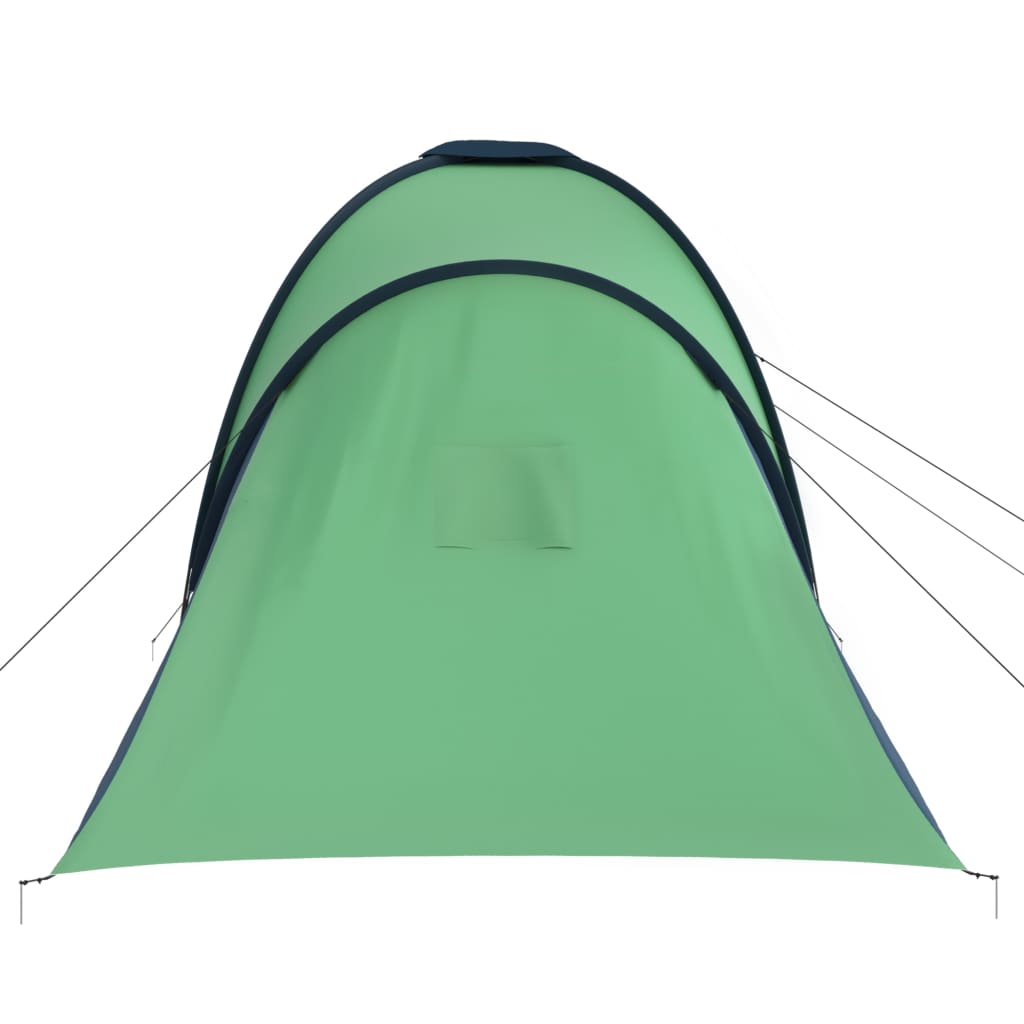 Campingtelt med 2 rom for 6 personer, blå og grønn