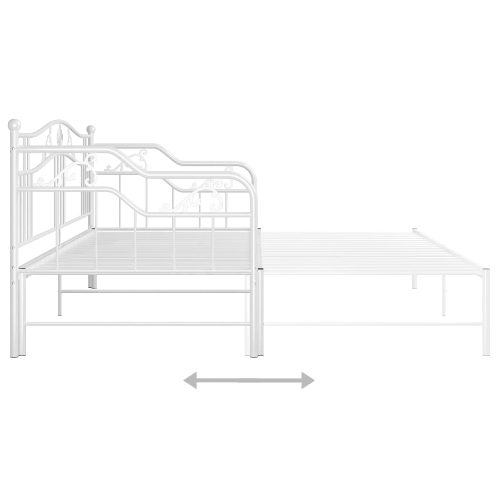 Hvit uttrekkbar sovesofa, 90x200 cm