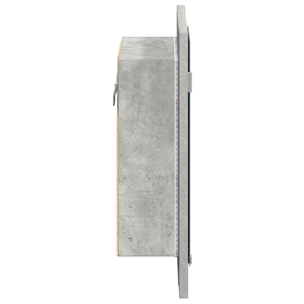 LED-speilskap til baderom betonggrå 40x12x45 cm akryl