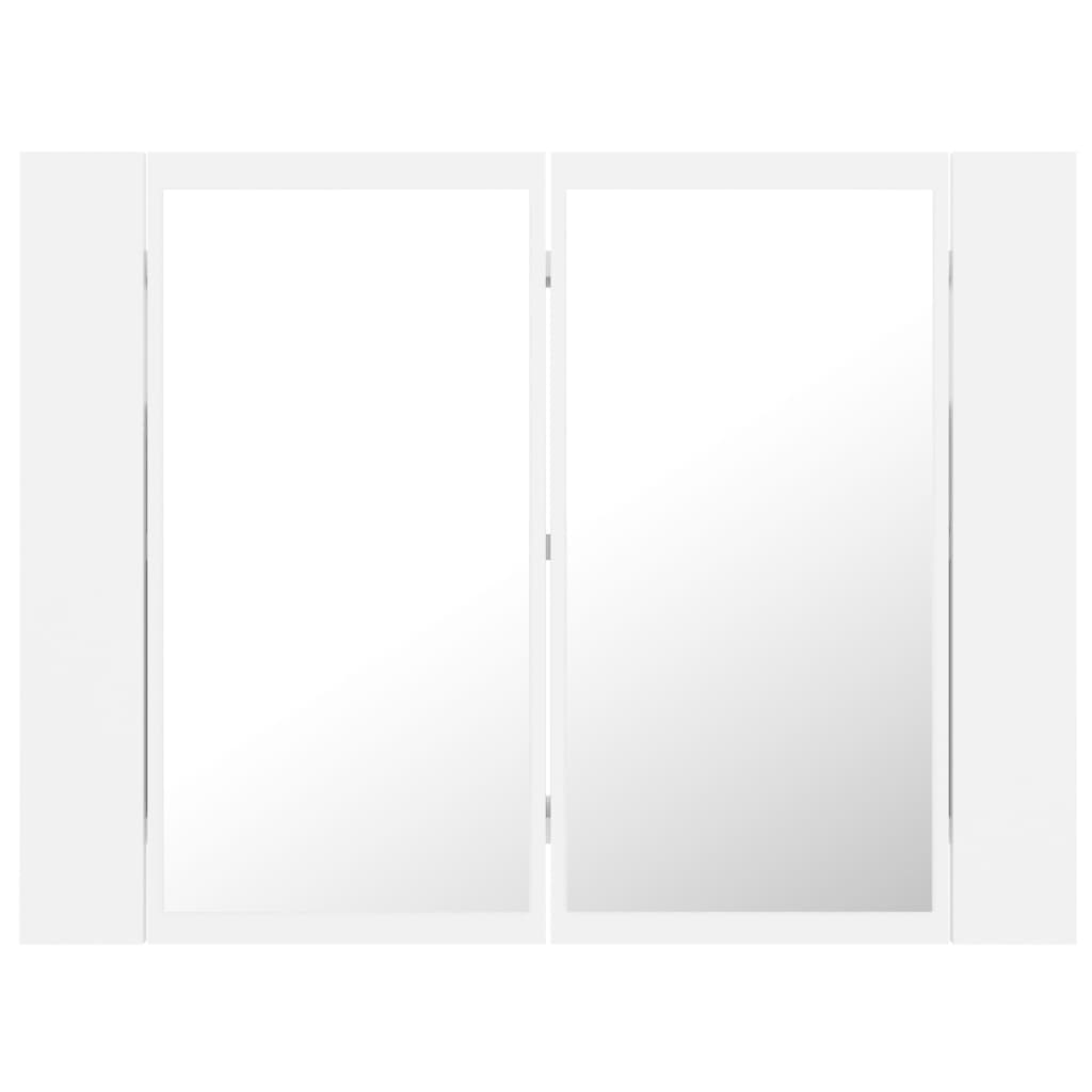 LED-speilskap hvit 60x12x45 cm akryl