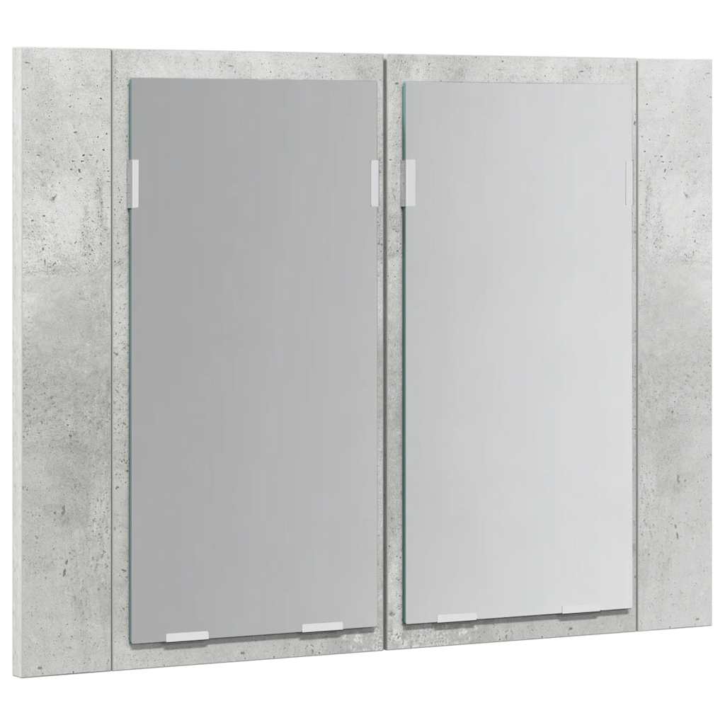 LED-speilskap betonggrå 60x12x45 cm akryl