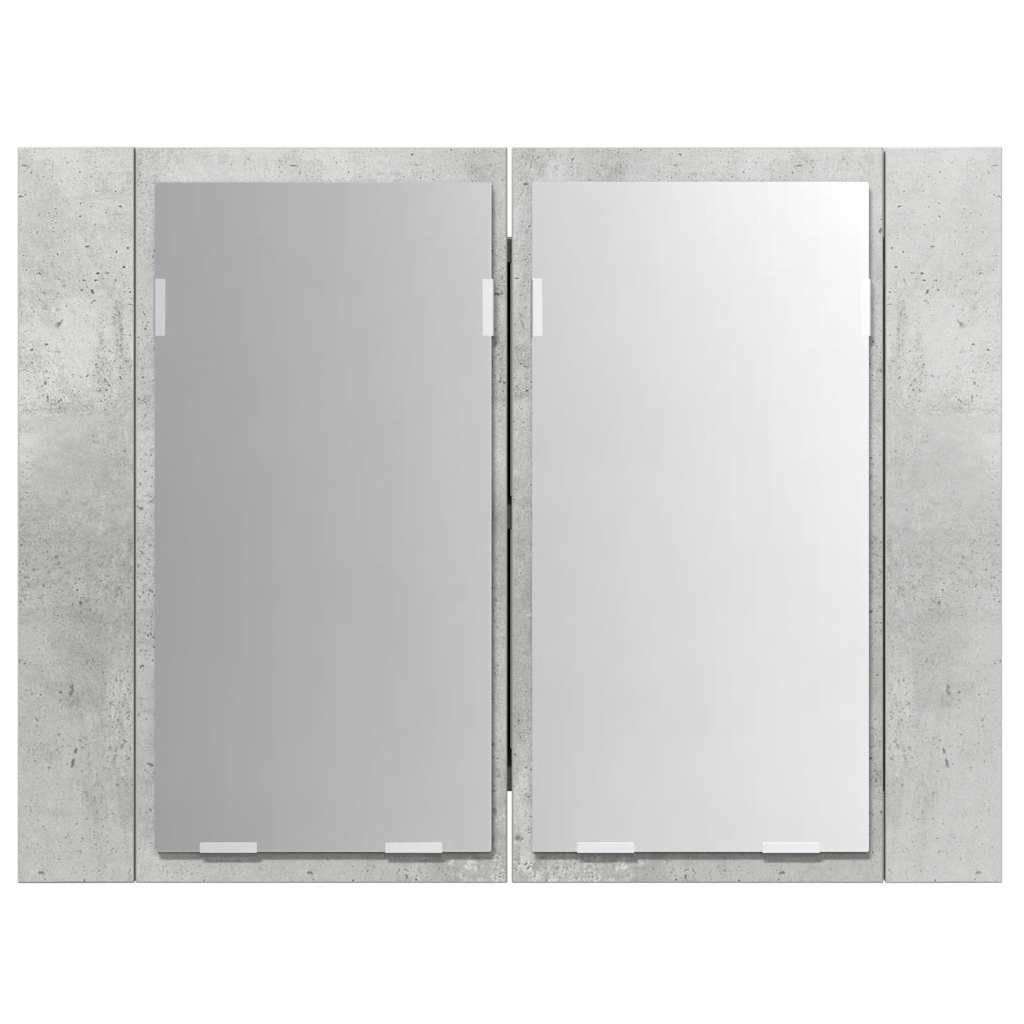 LED-speilskap betonggrå 60x12x45 cm akryl