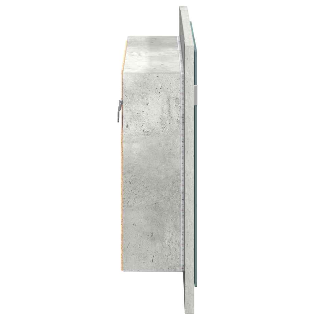 LED-speilskap betonggrå 60x12x45 cm akryl