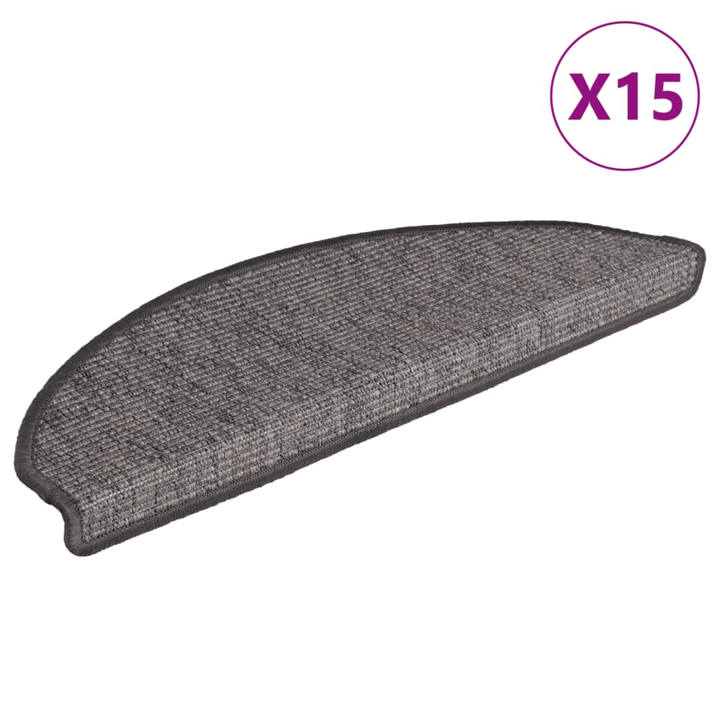 Trappematter 15 stk 65x21x4 cm beige og grå halvrund store
