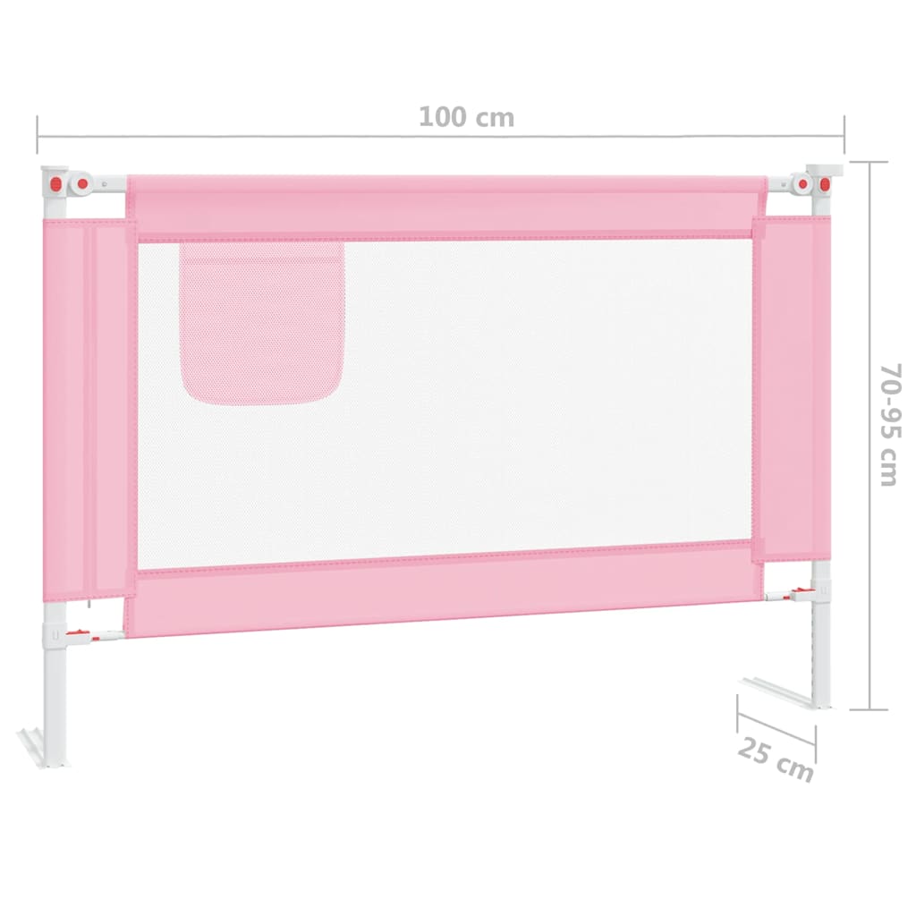 Sengehest småbarn rosa 100x25 cm stoff