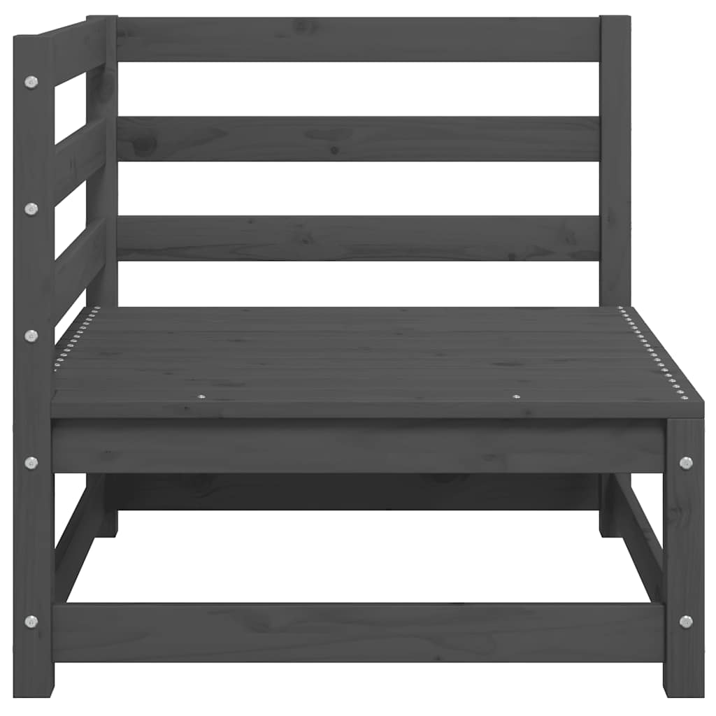 Hagesofa med puter 2 seter grå heltre furu