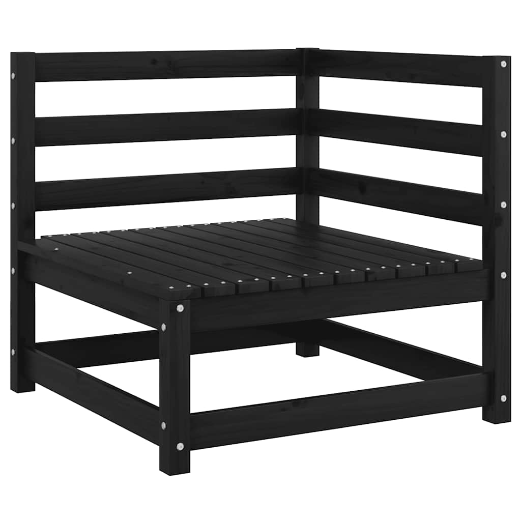 Hagesofa 2-seters med puter svart heltre furu