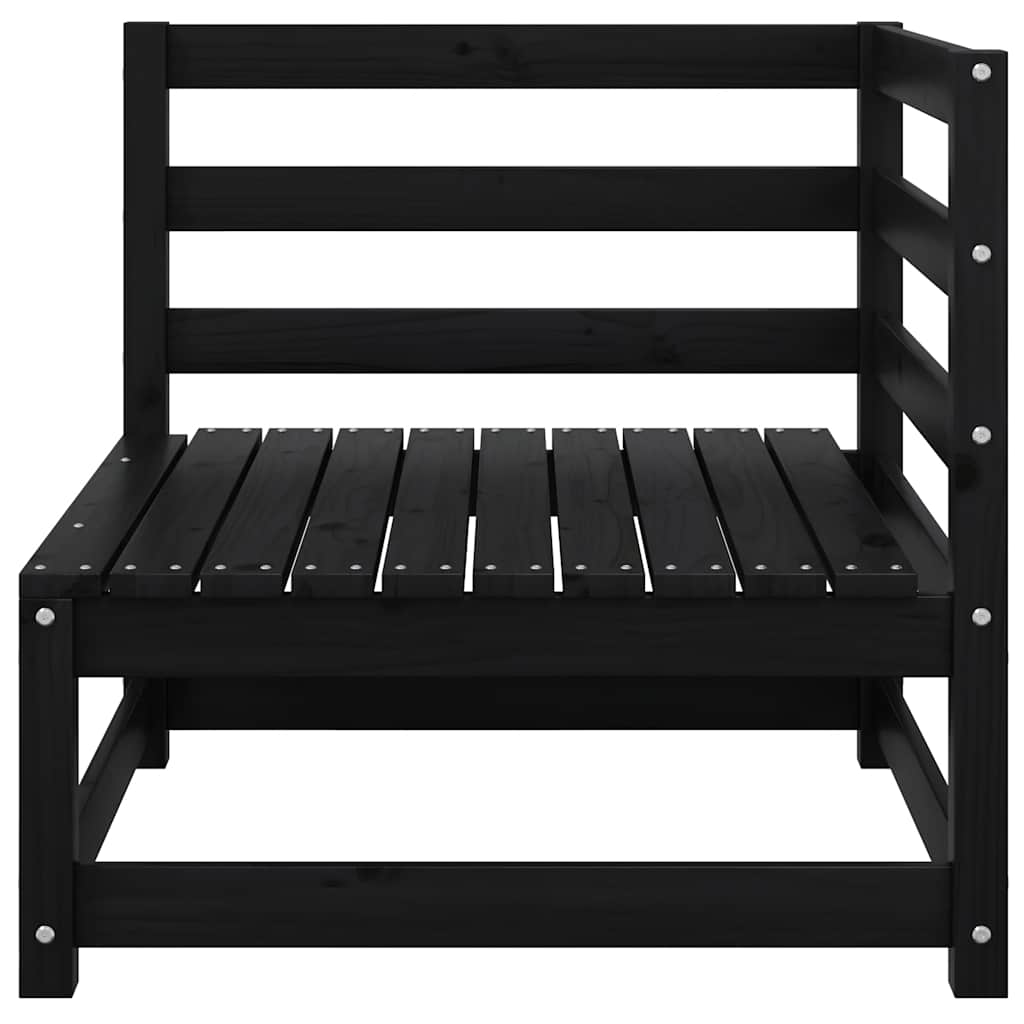 Hagesofa 2-seters med puter svart heltre furu