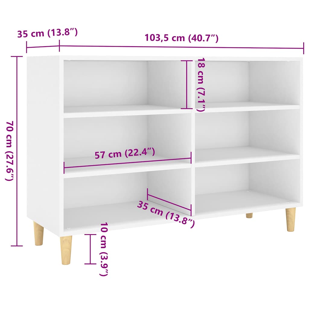 Hvit skjenk med skandinavisk design