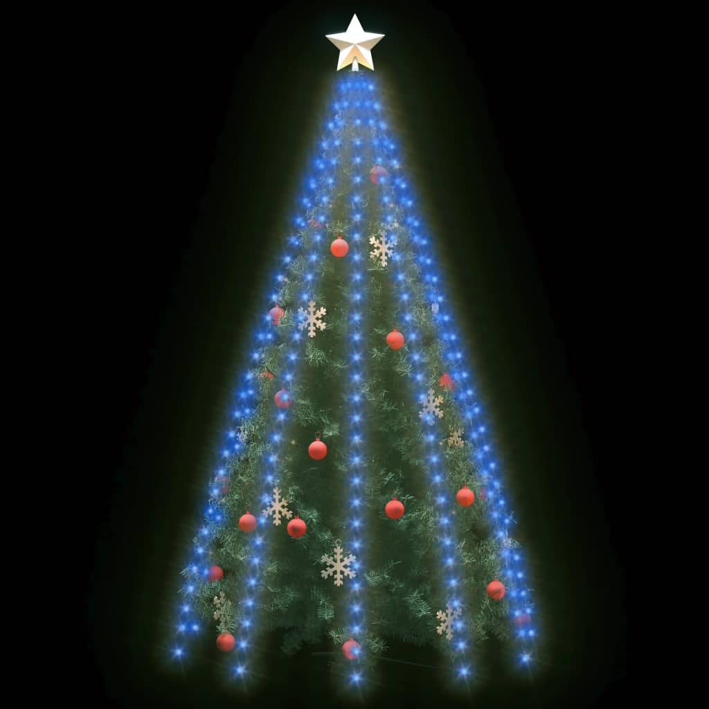 Lenker med blå juletrelys, 300 cm