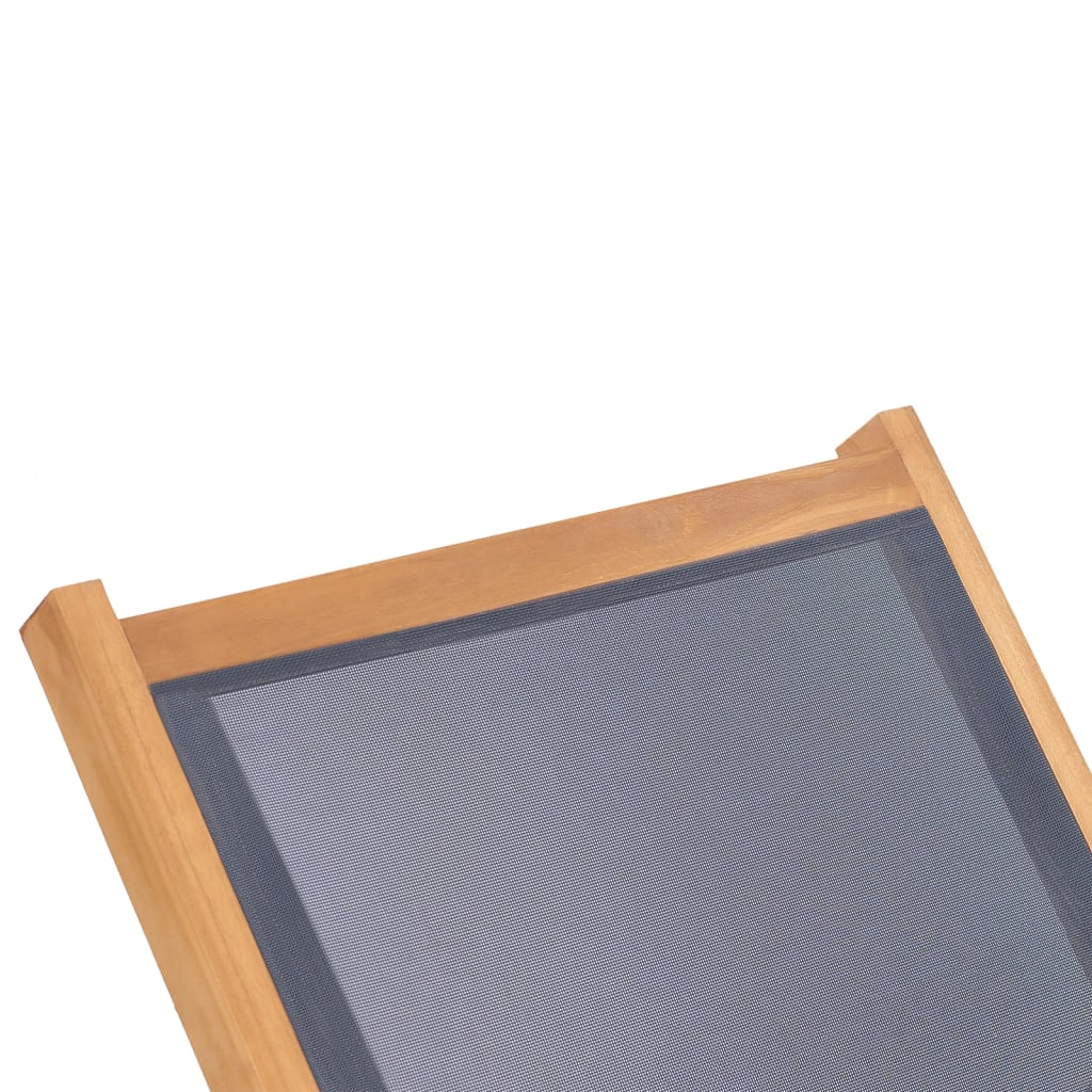 Foldbar solseng med hjul, 2 stk, heltre teak og tekstil