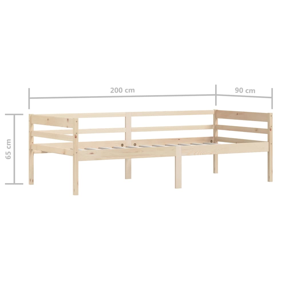 Sengeramme i heltre furu, 90x200 cm