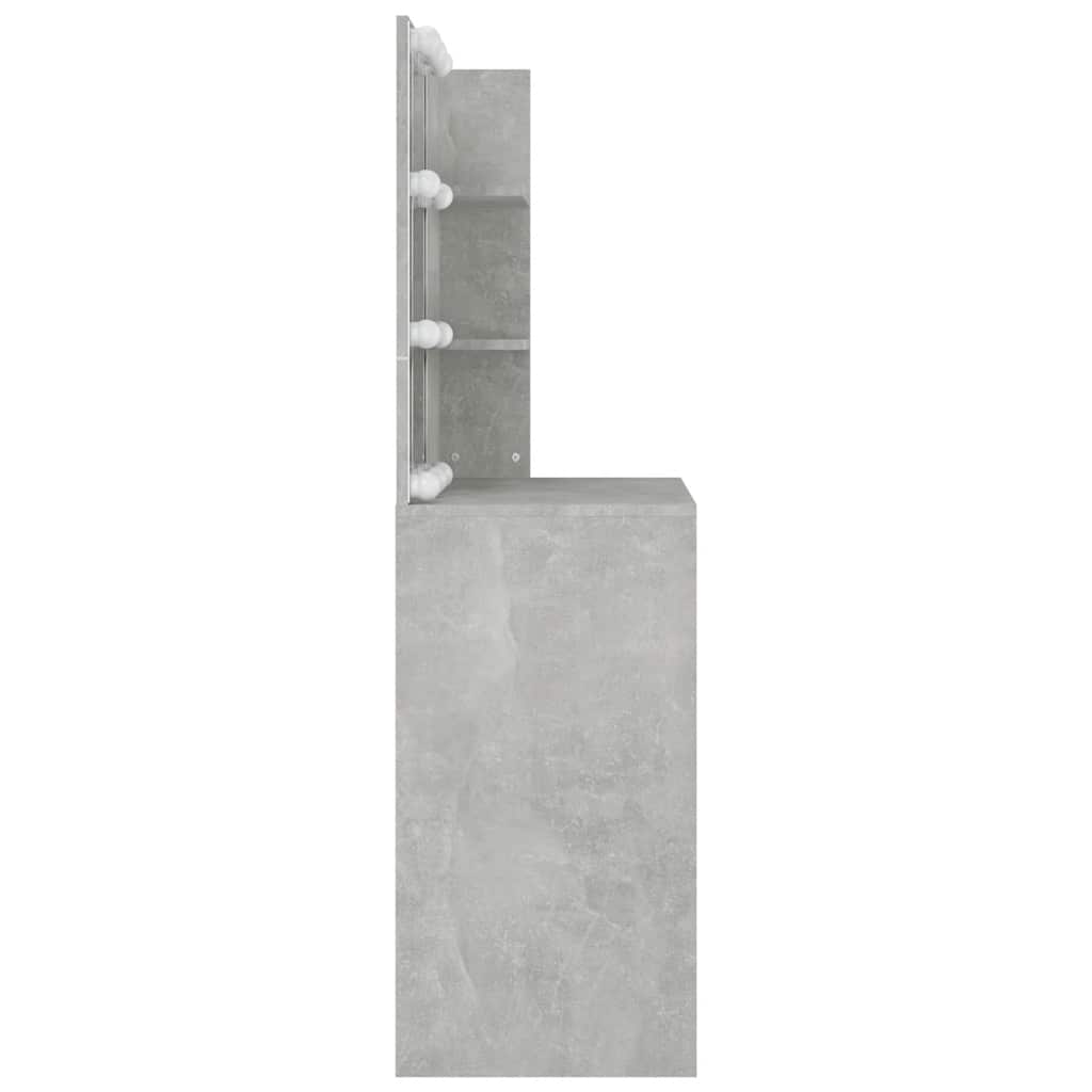 Lekkert sminkebord med LED-lys, 74,5x40x141 cm