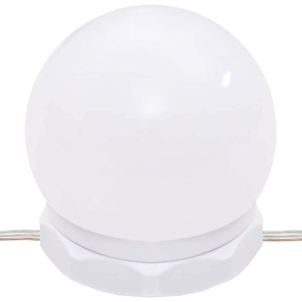 Lekkert sminkebord med LED-lys, 74,5x40x141 cm