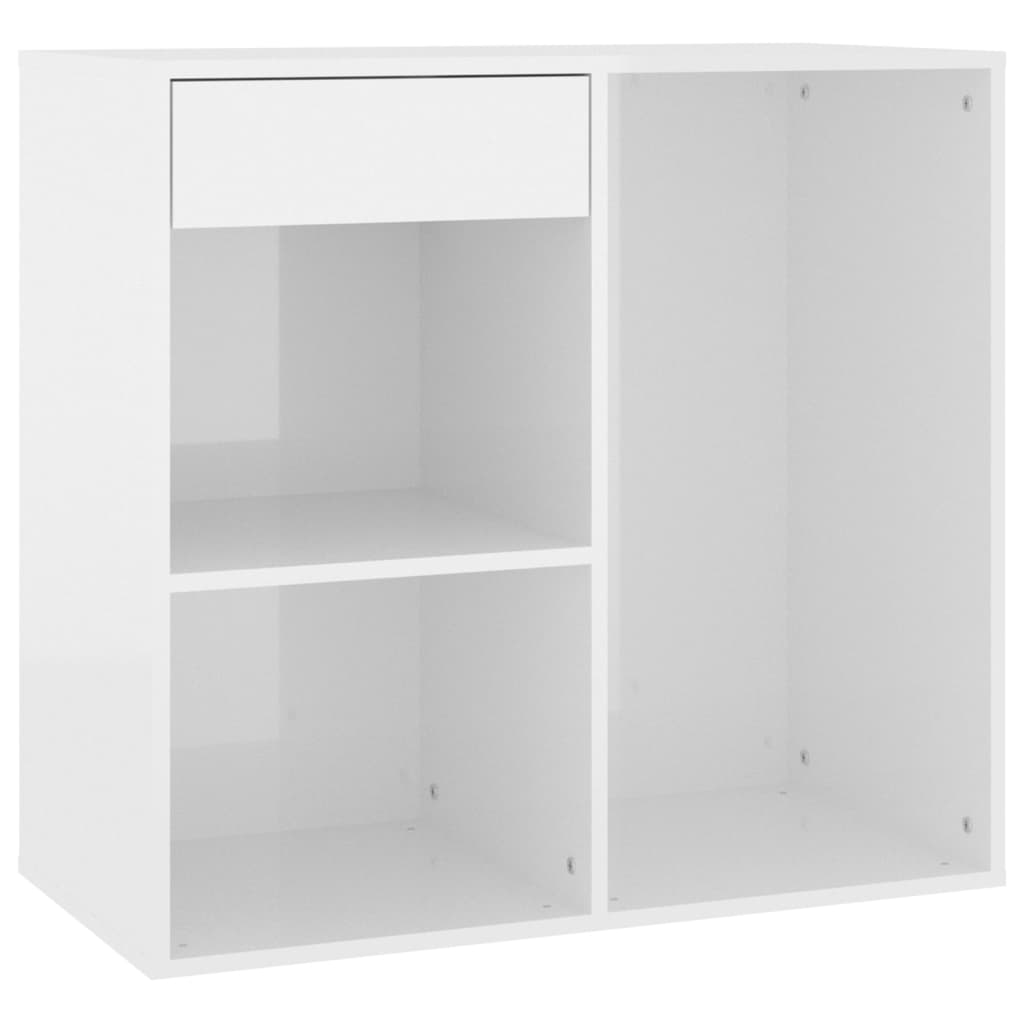 Sminkeskap høyglans hvit 80x40x75 cm konstruert tre