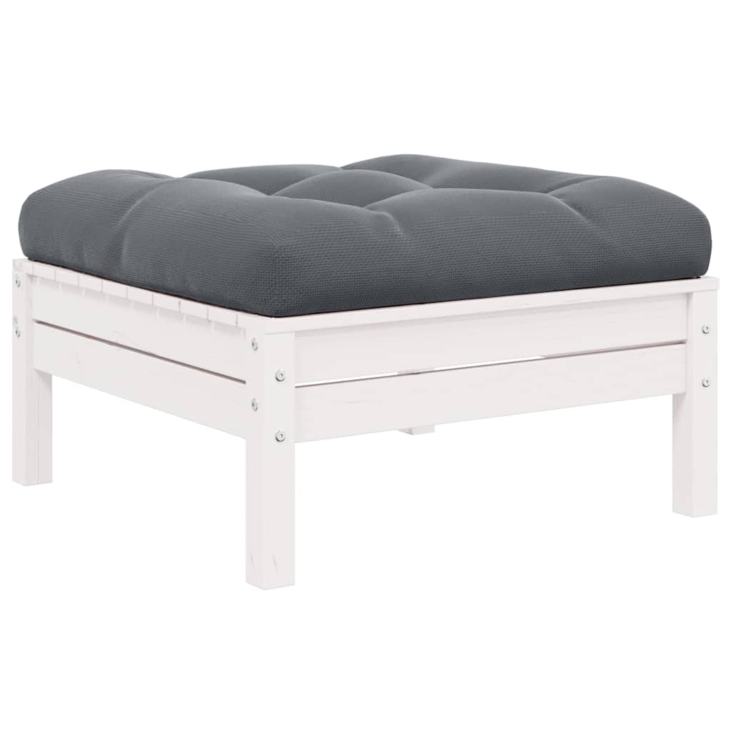 Hagesofa 2-seters med puter hvit heltre furu