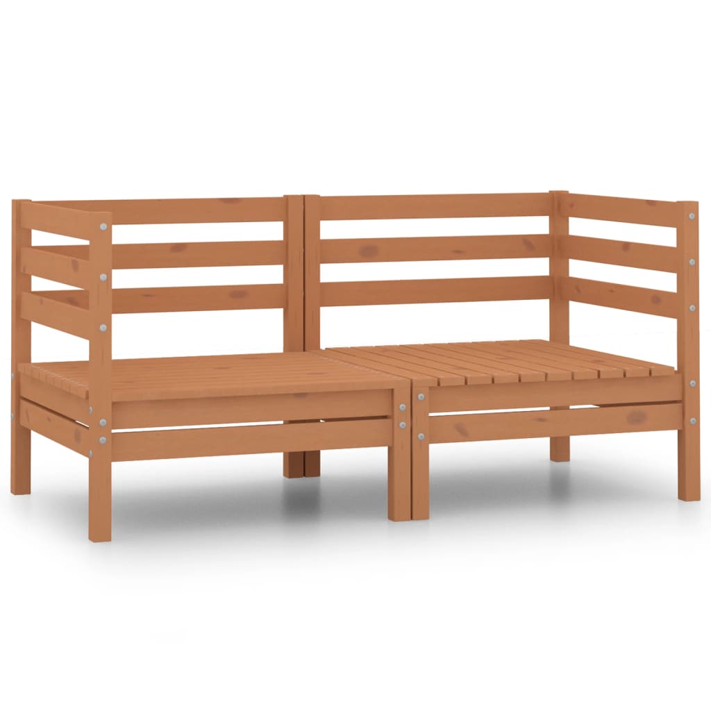 2-seters hagesofa honningbrun heltre furu - 63,5 x 63,5 x 62,5 cm