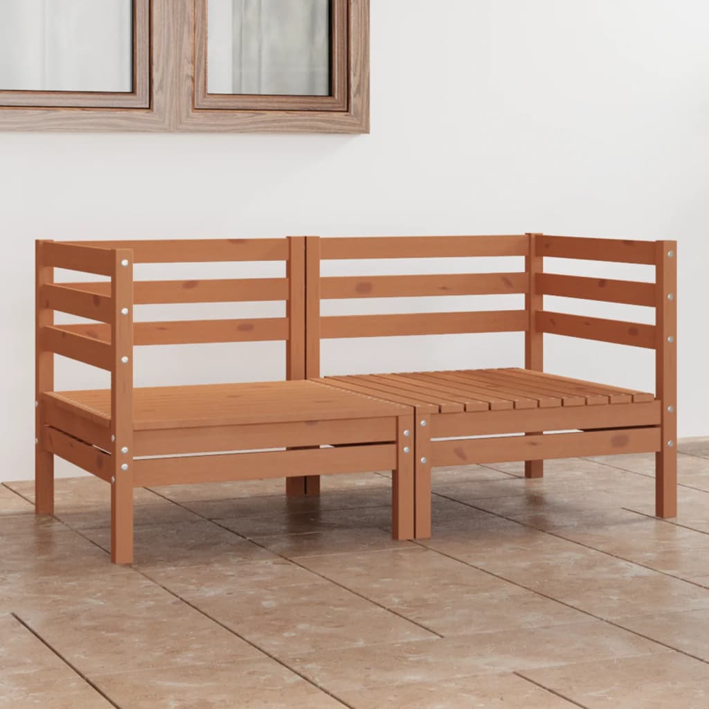 2-seters hagesofa honningbrun heltre furu - 63,5 x 63,5 x 62,5 cm