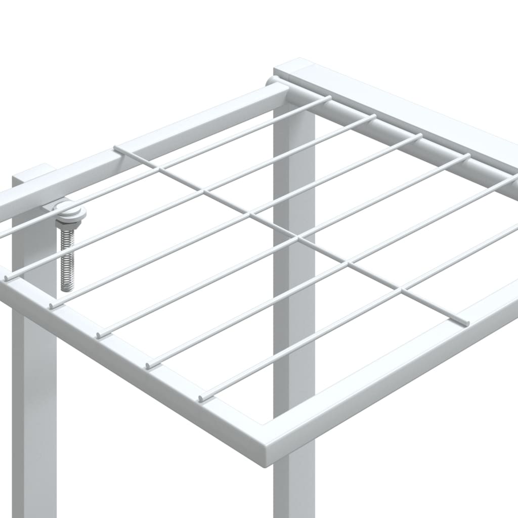 Blomsterstativ med hjul, 94,5x24,5x91,5 cm, hvit jern