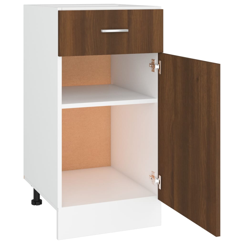 Underskap med skuff Lyon brun eik 40x46x81,5 cm konstruert tre