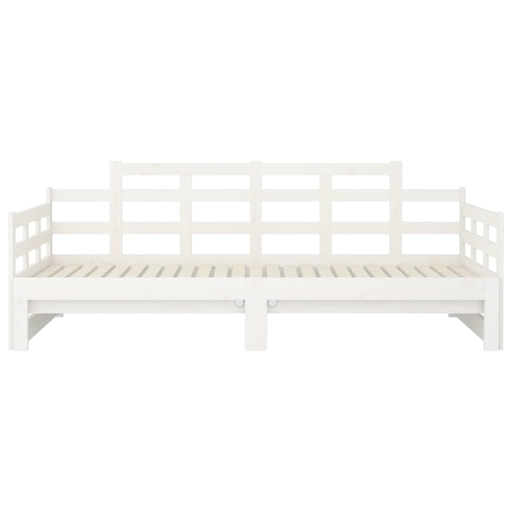 Hvit uttrekkbar dagseng i heltre, 2x(90x190) cm