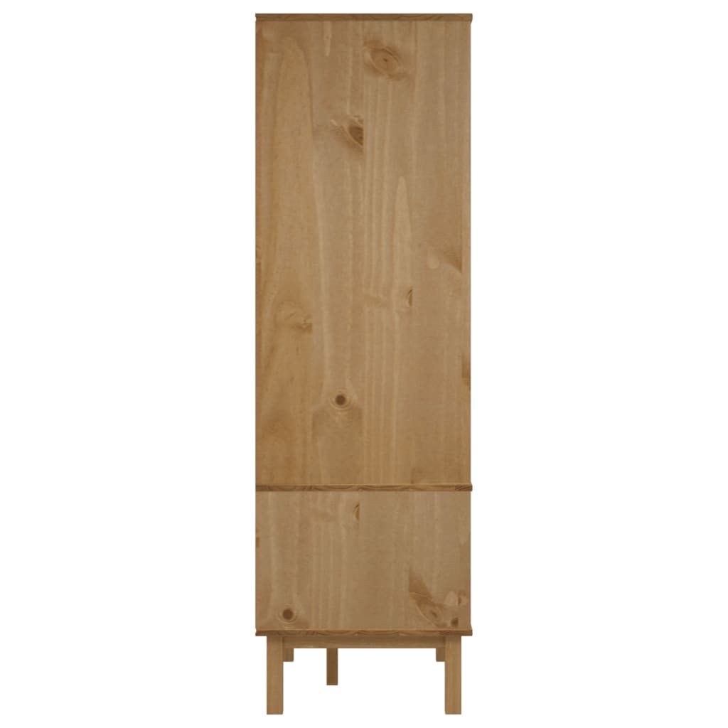 Garderobe OTTA brun og hvit 76,5x53x172 cm heltre furu