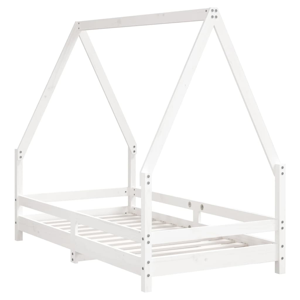 Barnesengeramme hvit 80x160 cm heltre furu