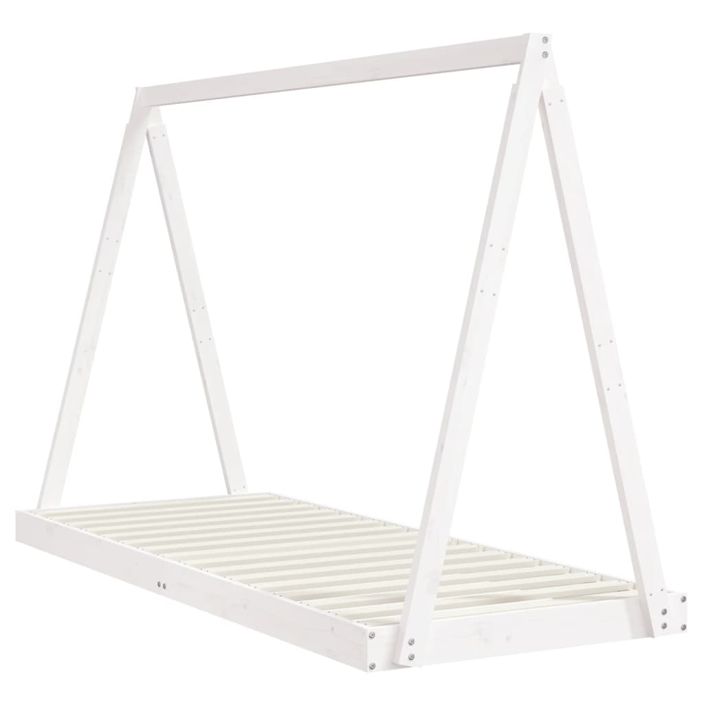 Barnesengeramme hvit 80x200 cm i heltre furu - Kvalitet og stil