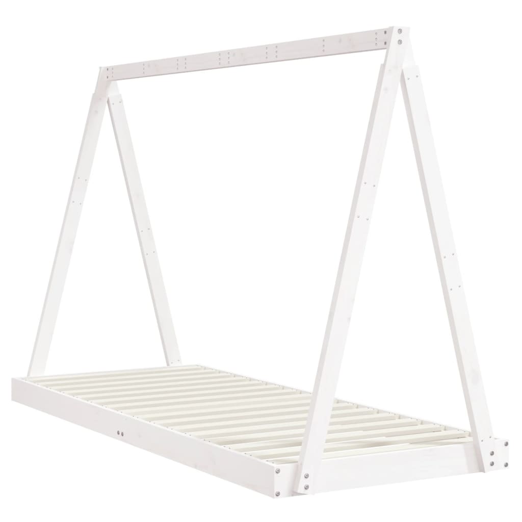 Barnesengeramme hvit 80x200 cm i heltre furu - Kvalitet og stil