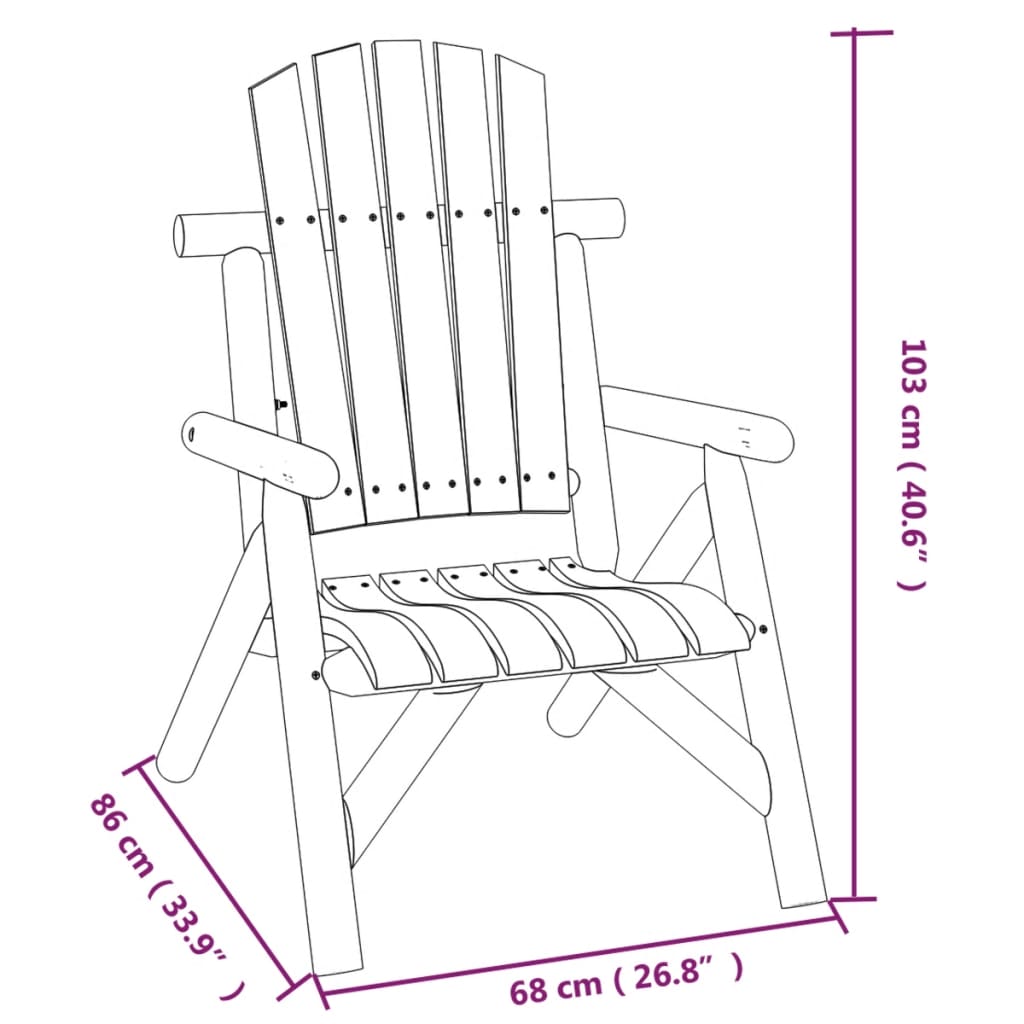 Hagestol, 68x86x103 cm, heltre gran