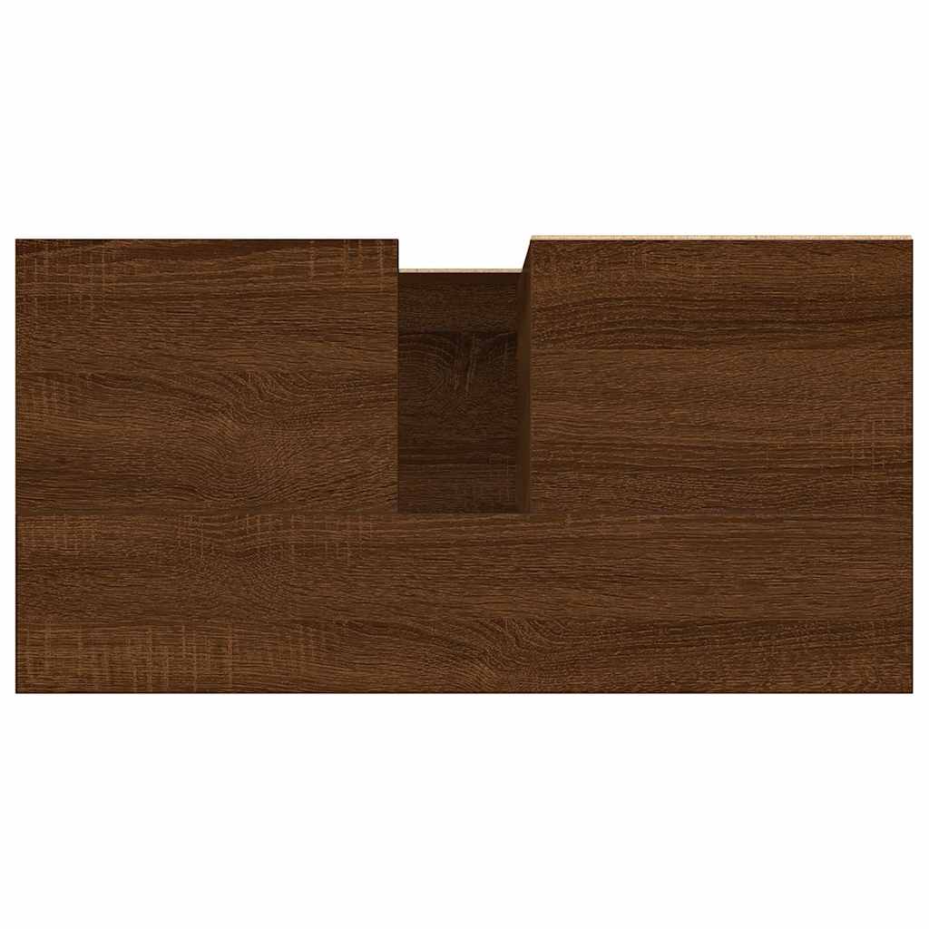 Baderomsskap brun eik 65x33x60 cm konstruert tre